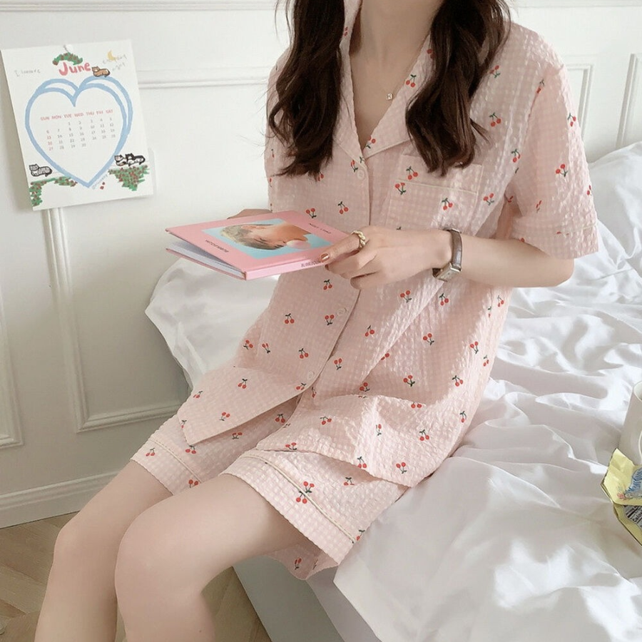 Check Cherry Pajama Set