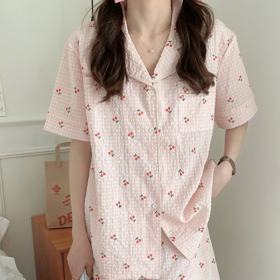 Check Cherry Pajama Set