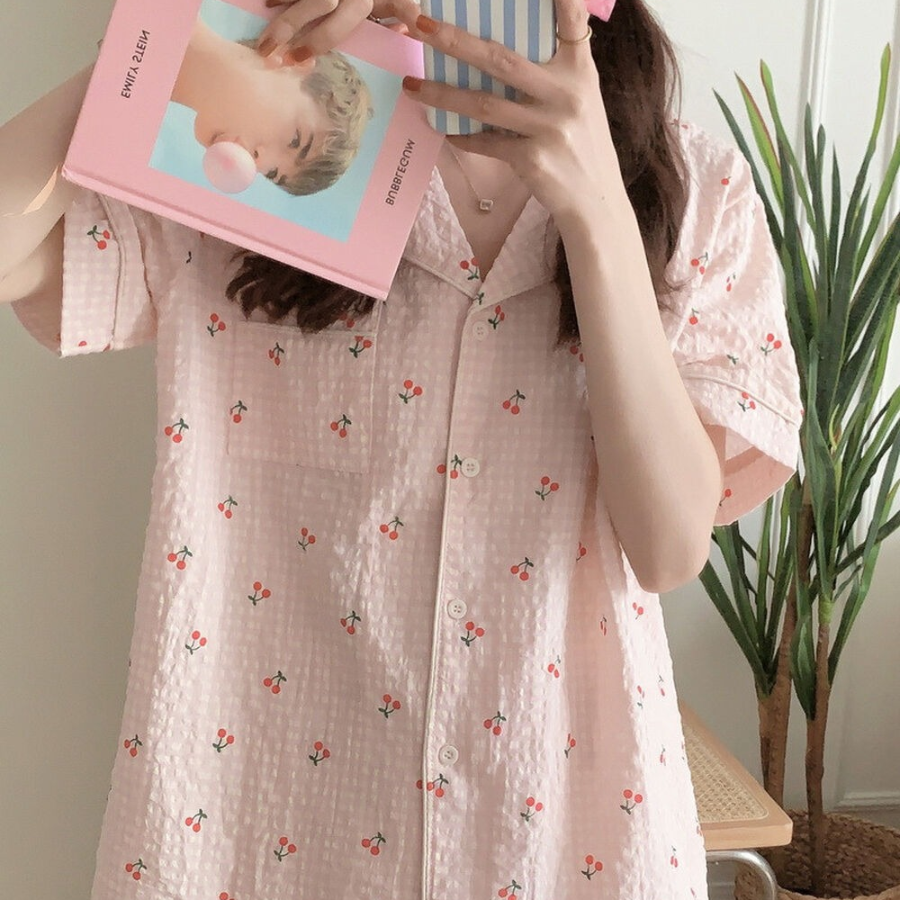 Check Cherry Pajama Set