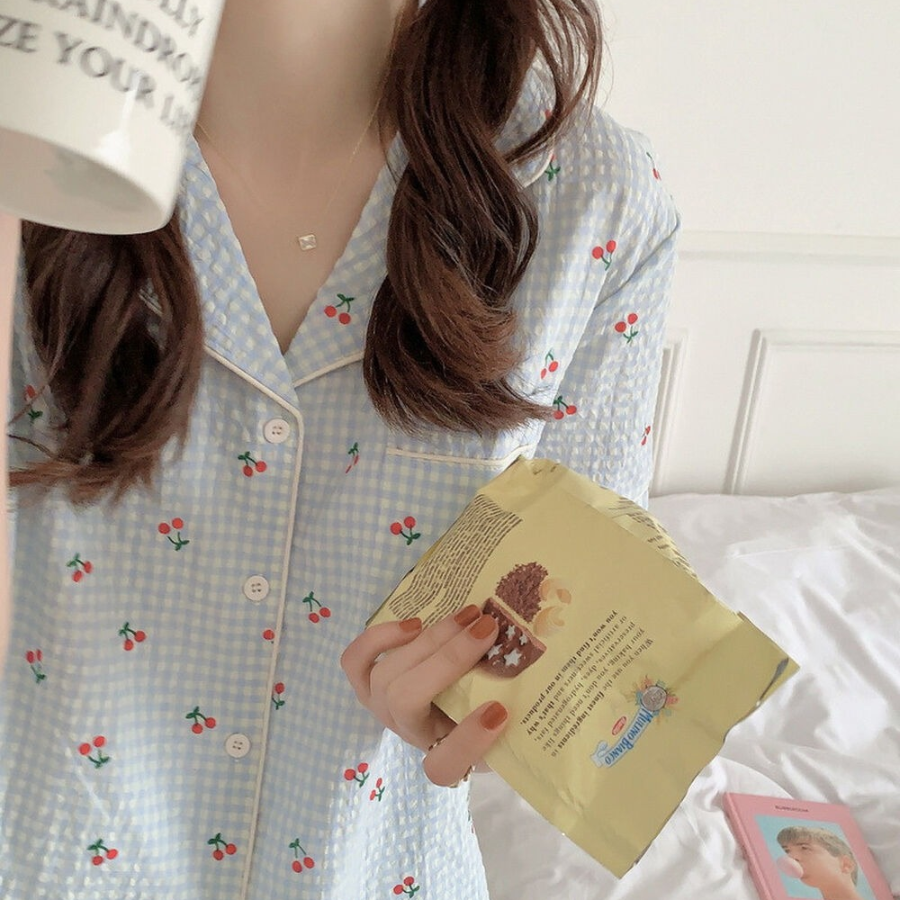 Check Cherry Pajama Set