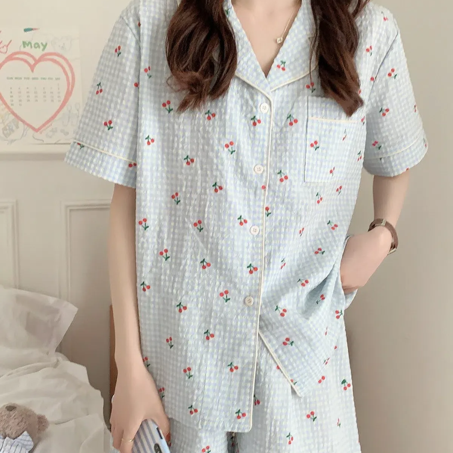 Check Cherry Pajama Set