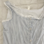 Breezy Stripe Lace Frill Pajama Set