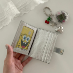 Silver Cowhide Open Card Holder Wallet — изящный акцент в практичном исполнении