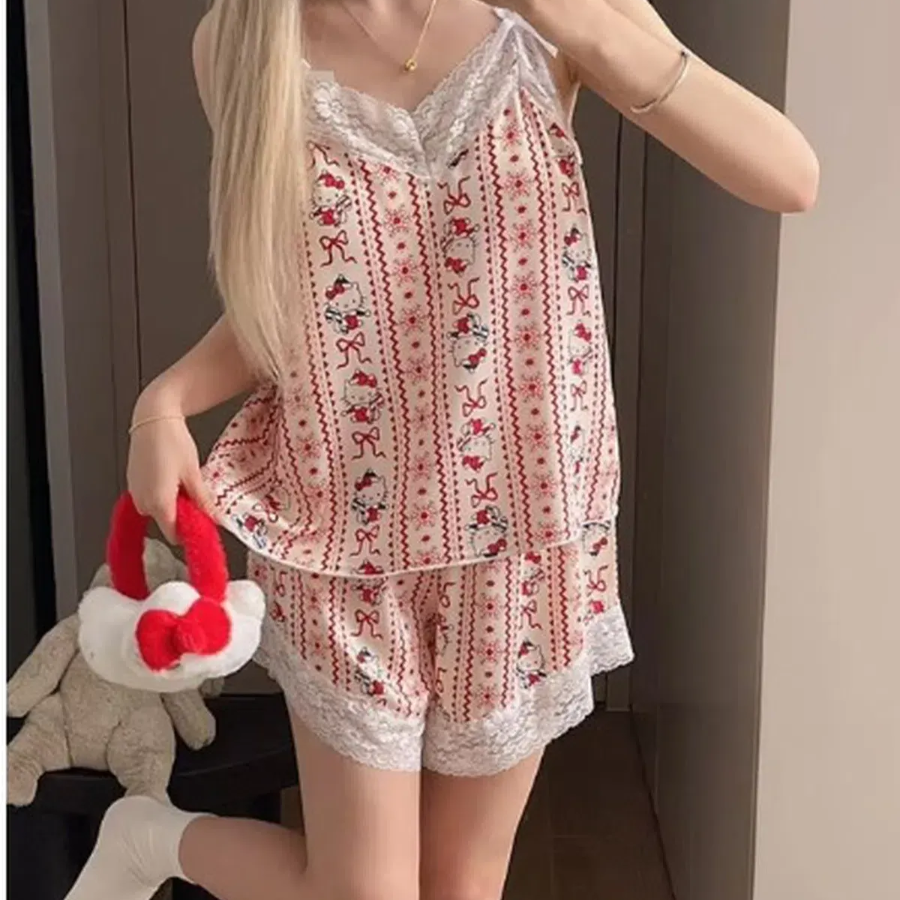 Flower Quilted Fabric Card Wallet with Strap & Keyring Set — нежный комплект для повседневных мелочей