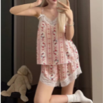 Kitty Lace Strap Cami & Shorts Set