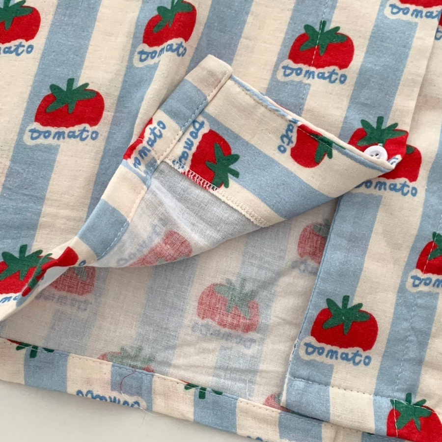 Tomato Blue Stripe Pajama Set