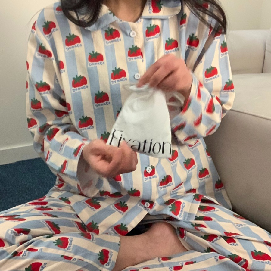 Tomato Blue Stripe Pajama Set