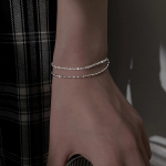 Серебряный браслет с многослойной цепочкой