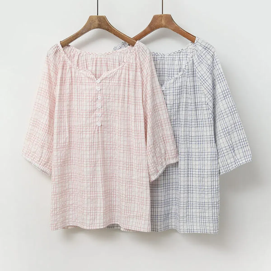 Cotton Summer Check Pajama Set
