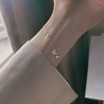 Серебряный браслет с подвеской-бабочкой