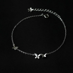 Серебряный браслет с подвеской-бабочкой