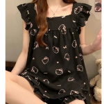 Hello Kitty Frill Black Lounge Set