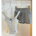 Hello Kitty Lace Frill Grey Lounge Set