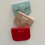 2-in-1 Женский кардхолдер и мини-кошелёк из натуральной кожи с сердцем