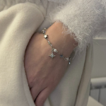 Браслет с бусинами и звёздочками из нержавеющей стали