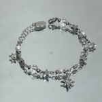 Браслет с бусинами и звёздочками из нержавеющей стали