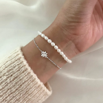 Серебряный браслет с четырёхлистным клевером