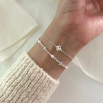 Серебряный браслет с четырёхлистным клевером