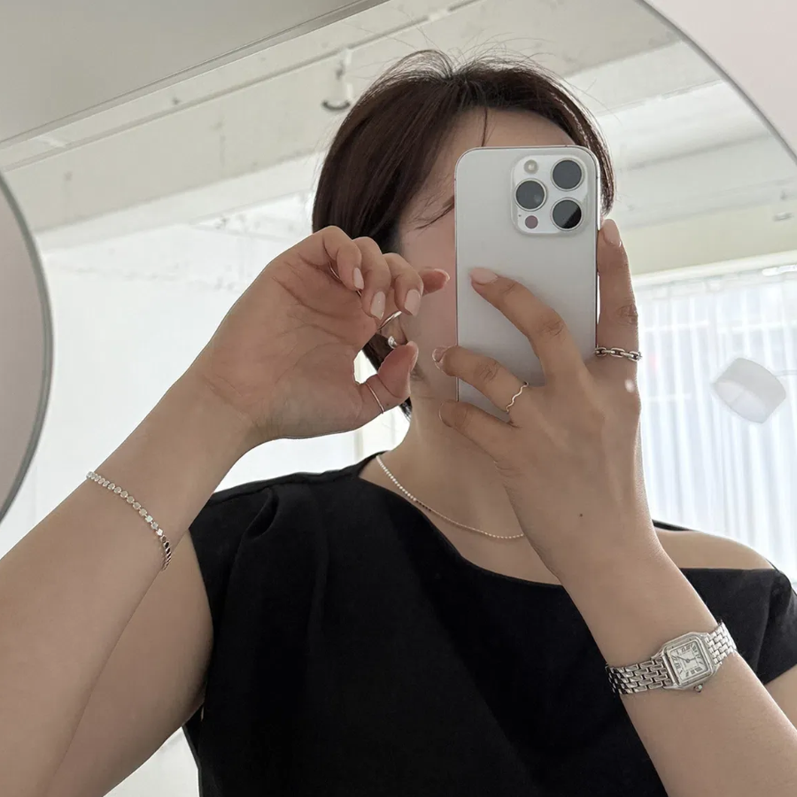 Серебряный браслет с плоскими круглыми бусинами Колби