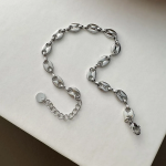 Браслет с цепочкой в форме кофейных зёрен из хирургической стали