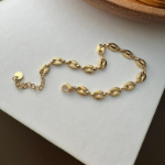 Браслет с цепочкой в форме кофейных зёрен из хирургической стали