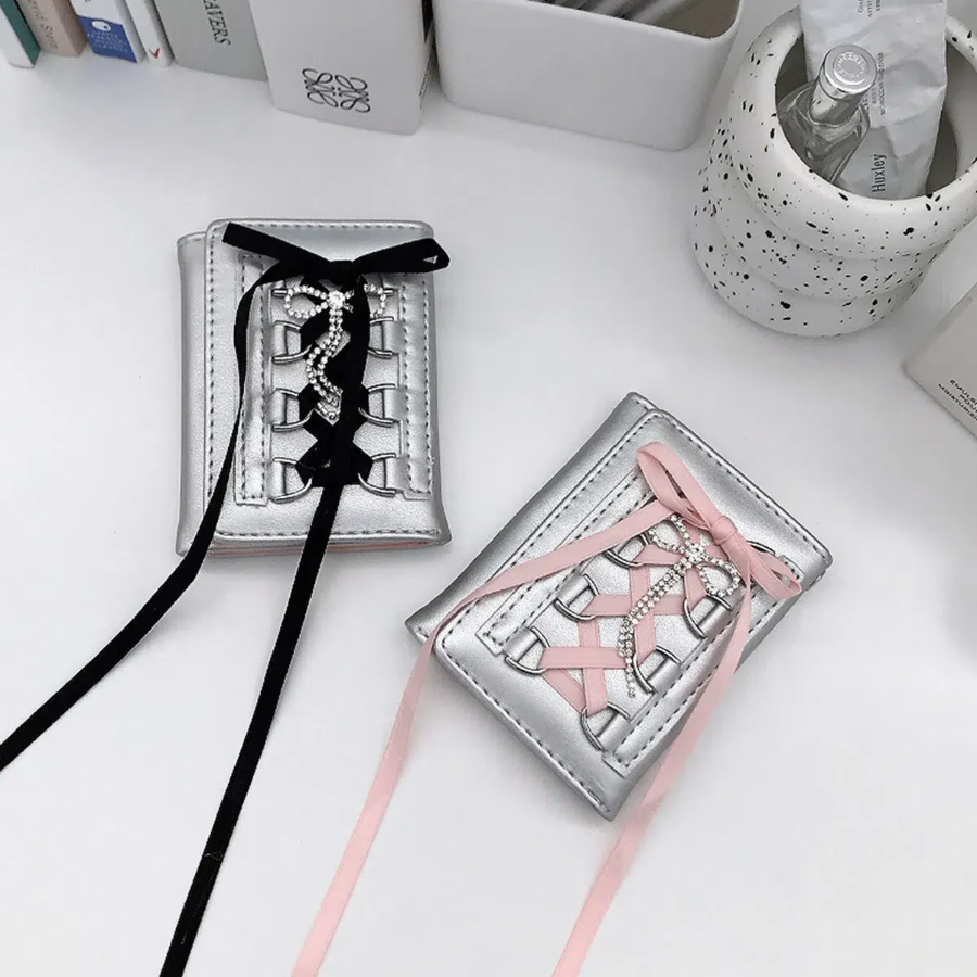 Lovely Balletcore Ribbon Wallet Pouch with Silver Eyelets — нежность и изящность в каждом аксессуаре