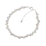 Серебряный браслет с миниатюрным цветком и бусиной в форме лампочки