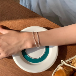 Серебряный браслет с двумя цепочками, звёздочкой и гипсофилой