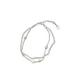 Серебряный браслет с двумя цепочками, звёздочкой и гипсофилой