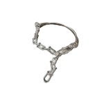 Серебряный браслет с подковообразной пряжкой и массивной цепью