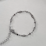 Браслет из хирургической стали с ромбовидным элементом и многослойной цепочкой