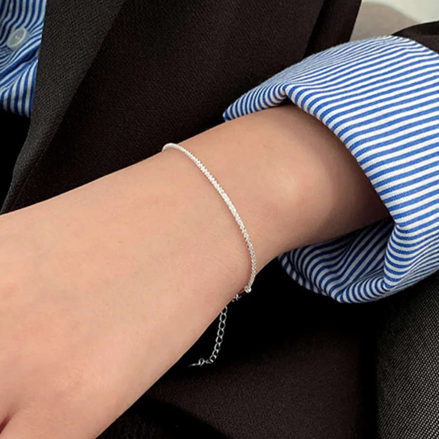 Серебряный браслет 925 пробы с мерцающим эффектом