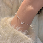 Серебряный браслет с сердечком и кубическим цирконием