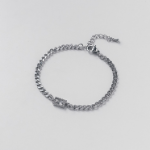 Квадратный кубический цепочный браслет с романтичной душой — парный аксессуар