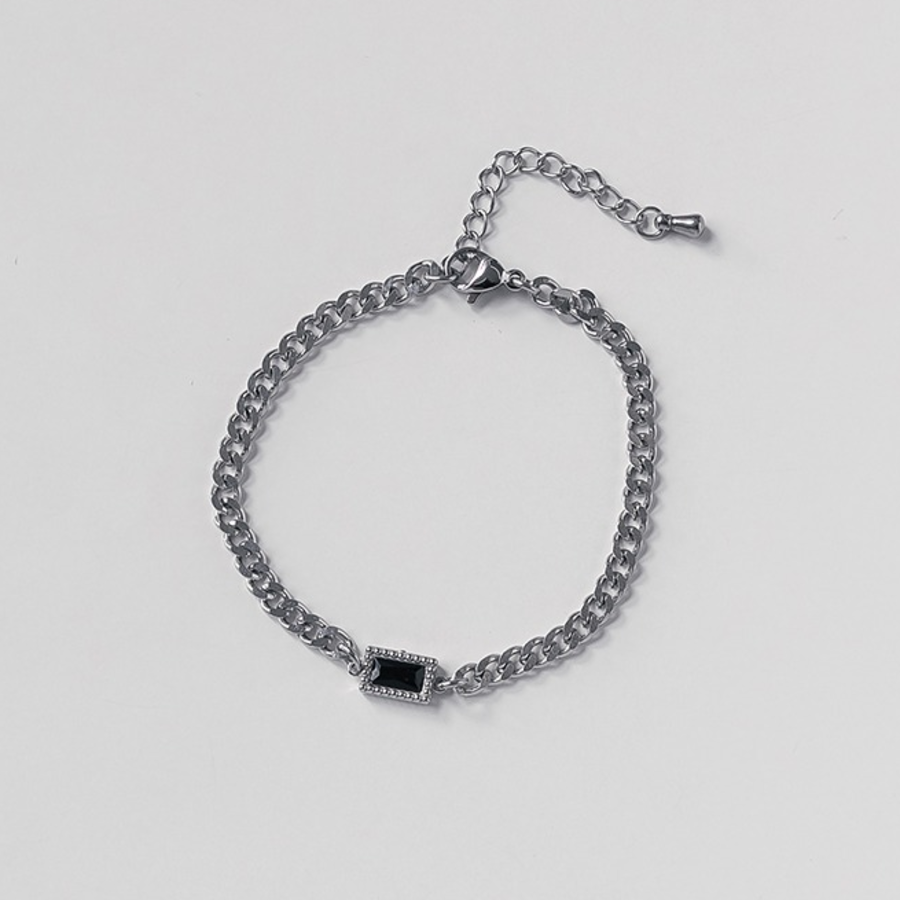 Квадратный кубический цепочный браслет с романтичной душой — парный аксессуар