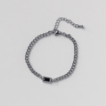 Квадратный кубический цепочный браслет с романтичной душой — парный аксессуар