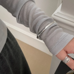 Серебряный браслет 925 пробы, простой, с застёжкой one-touch (одним касанием)