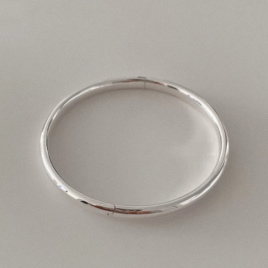 Серебряный браслет 925 пробы, простой, с застёжкой one-touch (одним касанием)