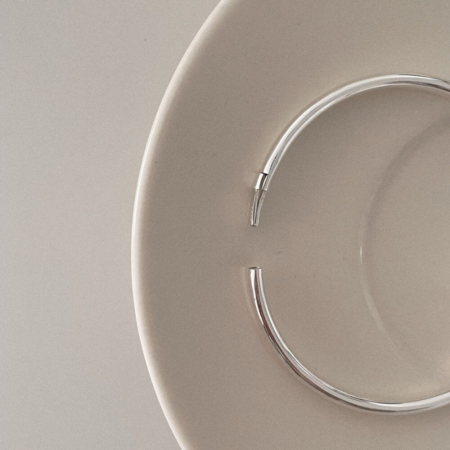 Серебряный браслет 925 пробы, простой, с застёжкой one-touch (одним касанием)