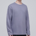 Cooltandard Crew Neck Long Sleeve T-shirt [Purple Gray]