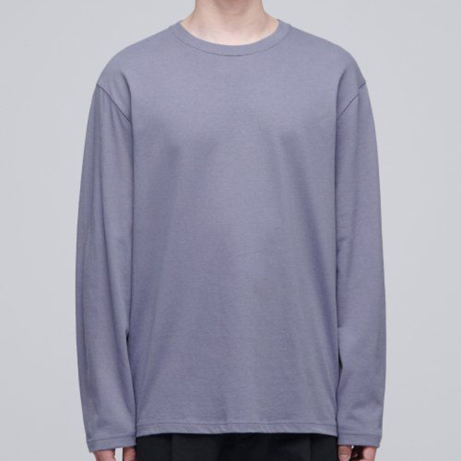 Cooltandard Crew Neck Long Sleeve T-shirt [Purple Gray]