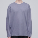 Cooltandard Crew Neck Long Sleeve T-shirt [Purple Gray]