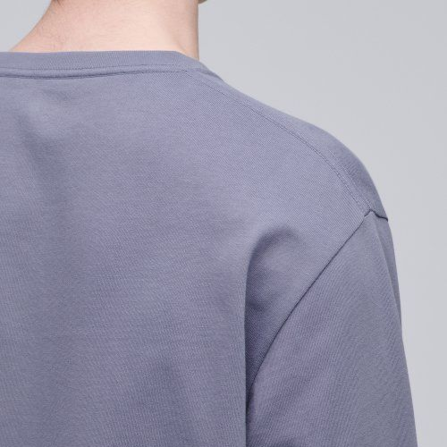 Cooltandard Crew Neck Long Sleeve T-shirt [Purple Gray]