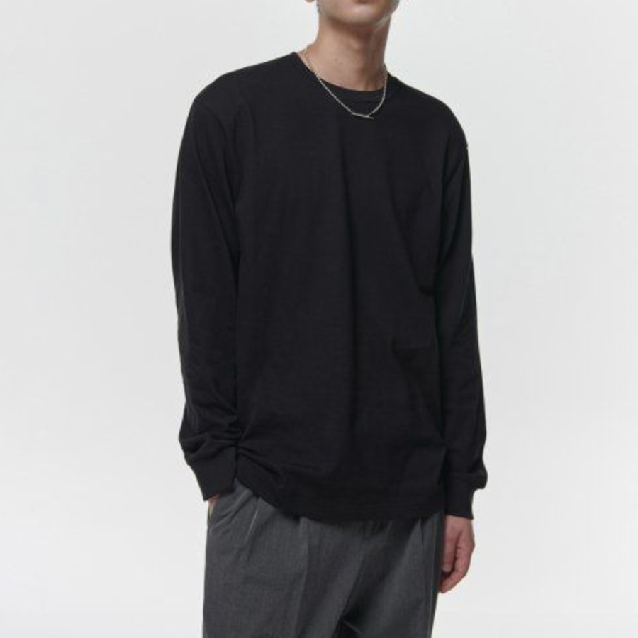 Cooltandard Crew Neck Long Sleeve T-shirt [Black]