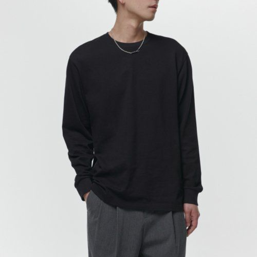 Cooltandard Crew Neck Long Sleeve T-shirt [Black]