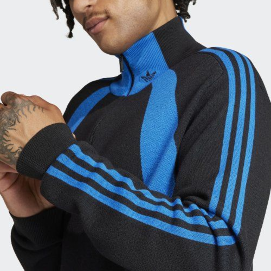 Adidas Quarter Zip Jumper [Black:Blue] – IR7127