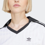 Adidas Adicolor Football Jacquard V-Neck Crop Polo Shirt