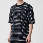 Musinsa Standard Multi Stripe Relaxed Short Sleeve T-shirt 1 [Black/Blue]