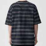 Musinsa Standard Multi Stripe Relaxed Short Sleeve T-shirt 1 [Black/Blue]