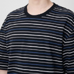Musinsa Standard Multi Stripe Relaxed Short Sleeve T-shirt 1 [Black/Blue]